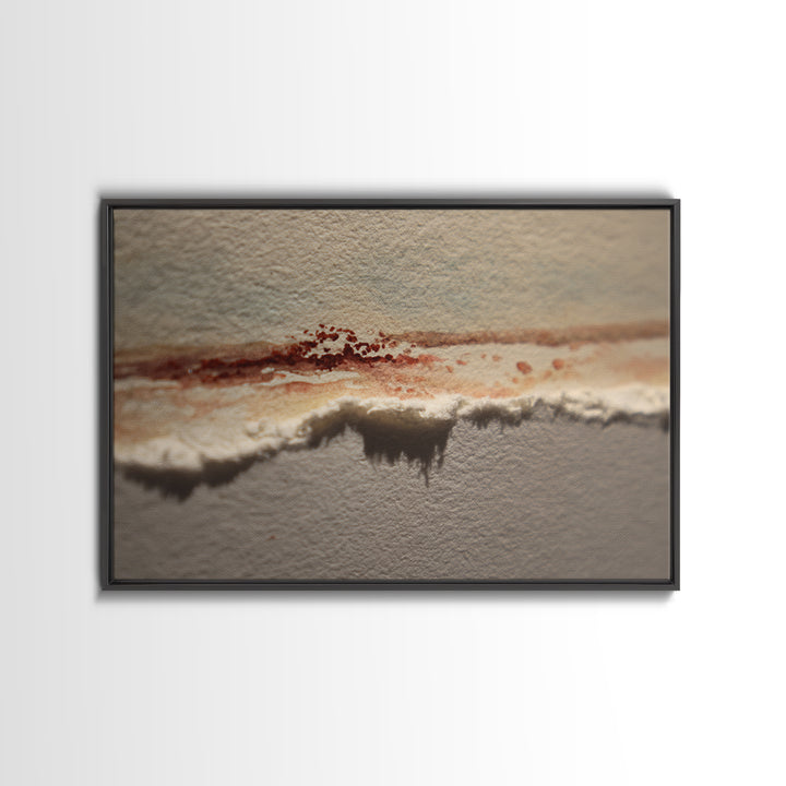 Minimal Black Line Figure on Textured Paper Framed Canvas Print, General Fine Art, Canvas, Living Room Decor, Oil Painting, GEN-3x2-55