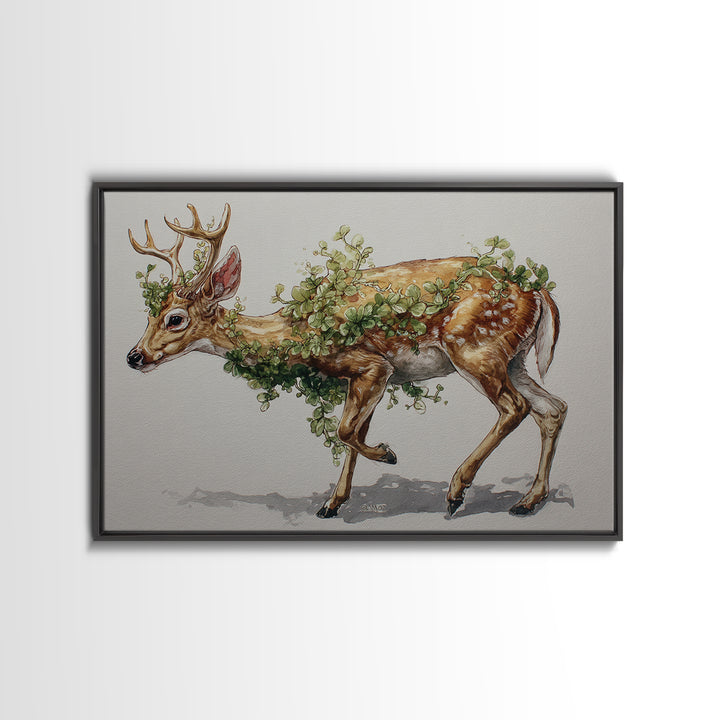 Soft Watercolor Branch Study Framed Canvas Print, General Fine Art, Wall Hanging, Living Room Decor, Oil Painting, GEN-3x2-63