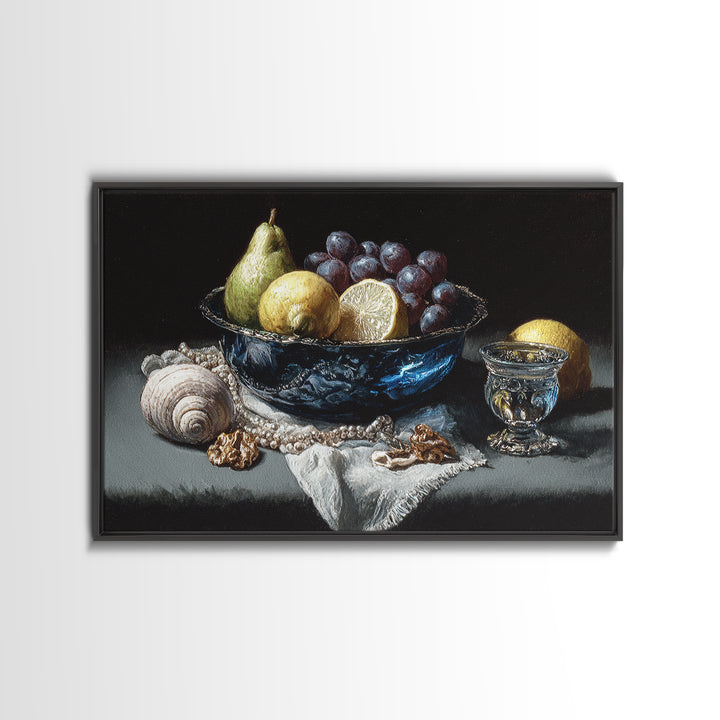Simple Still Life of Fruit and Linen Canvas Print, General Fine Art, Minimalist Decor, Living Room Decor, Fine Art, GEN-3x2-68