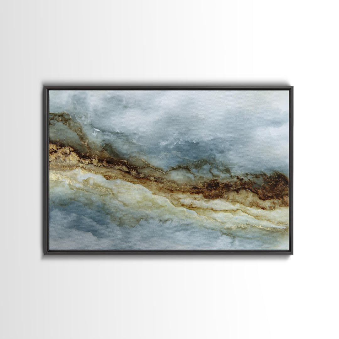 Quiet Abstract River Shape Canvas Print, General Fine Art, Luxury Decor, Living Room Decor, Abstract Art, Digital Prints, GEN-3x2-76