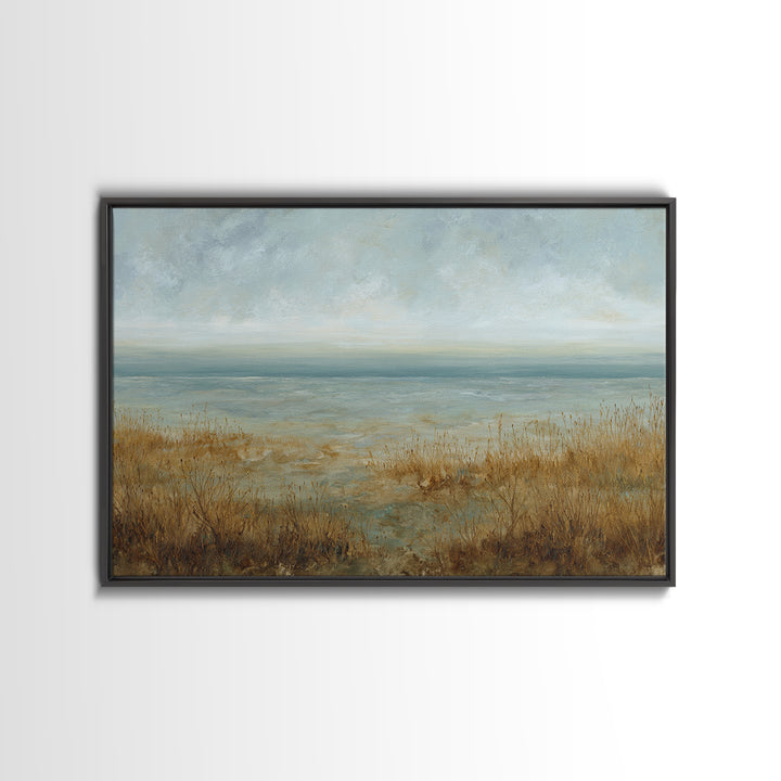 Quiet Abstract Landscape Framed Canvas Print, General Fine Art, Room Decor, Living Room Decor, Fine Art, Digital Prints, GEN-3x2-77