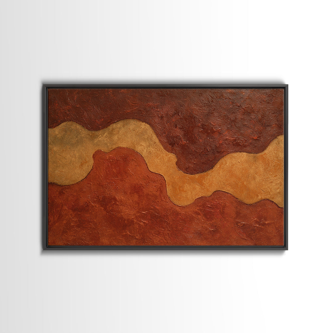 Warm Terracotta Abstract Framed Canvas Print, General Fine Art, Bedroom Decor, Living Room Decor, Abstract Art, GEN-3x2-82