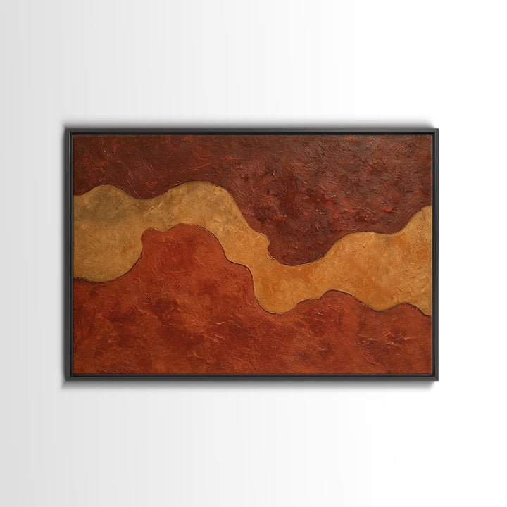Warm Terracotta Abstract Framed Canvas Print, General Fine Art, Bedroom Decor, Living Room Decor, Abstract Art, GEN-3x2-82