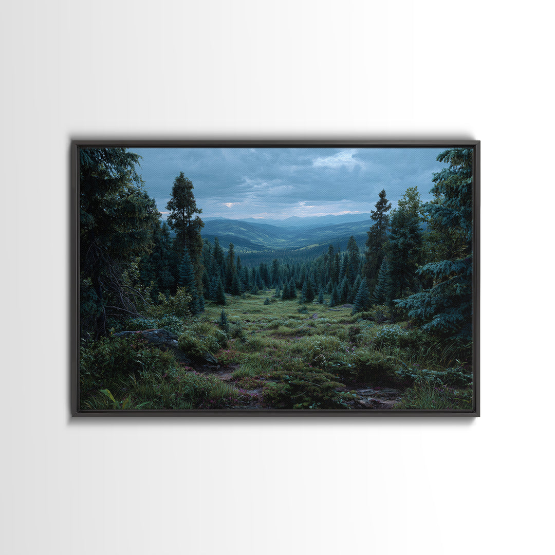 Moody Forest Clearing Canvas Print, General Fine Art, Poster, Living Room Decor, Fine Art, Wall Art Prints, Mid Century Modern, GEN-3x2-84