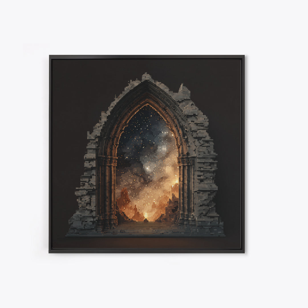 Gothic Archway Filled Framed Canvas Print, Gothic Art, Fine Art Print, Living Room Decor, Fine Art, Gothic, Halloween Decor, GOT-1x1-83