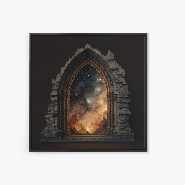 Gothic Archway Filled Framed Canvas Print, Gothic Art, Fine Art Print, Living Room Decor, Fine Art, Gothic, Halloween Decor, GOT-1x1-83