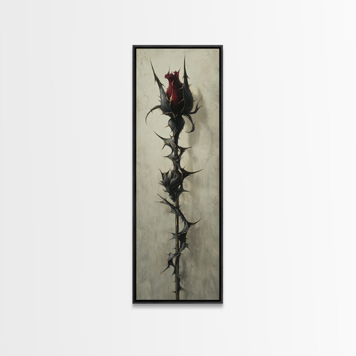 Black Rose Bouquet Canvas Print, Gothic Art, Gothic Wall Art, Living Room Decor, Oil Painting, Gothic, Gallery Decor, GOT-1x3-63