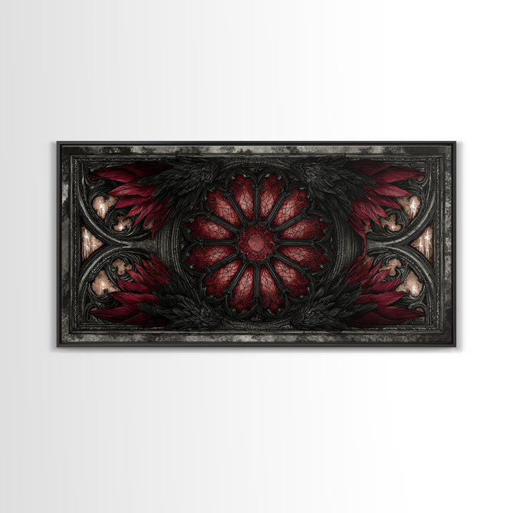 Gothic Cathedral Window Canvas Print, Gothic Art, Statement Artwork, Living Room Decor, Fine Art, Gothic, Art Prints, GOT-2x1-22