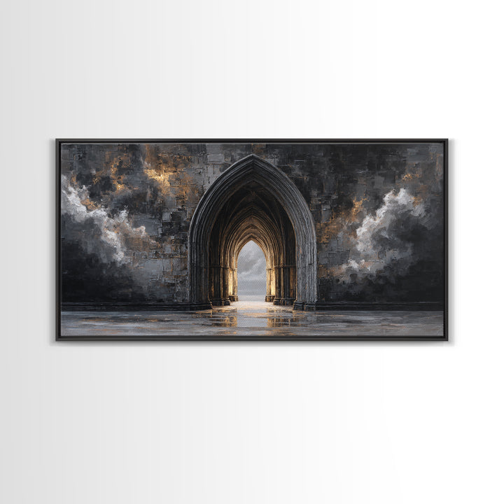 Gothic Archway Filled Canvas Print, Gothic Art, Printable Wall Art, Living Room Decor, Fine Art, Gothic, Halloween Art, GOT-2x1-31