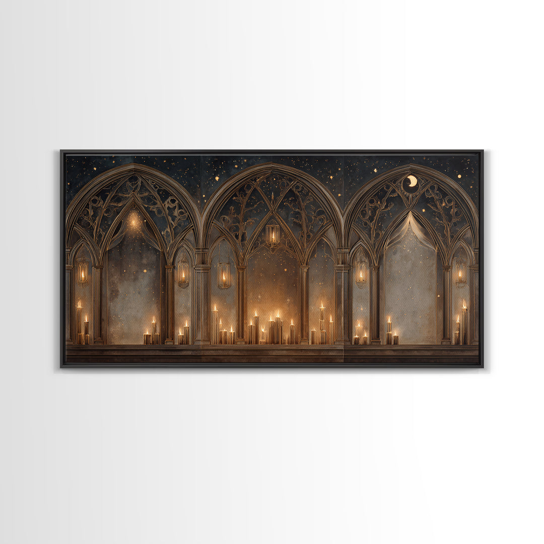 Ornate Cross and Roses Dramatic Still Life Canvas Print, Gothic Art, Gothic, Living Room Decor, Gothic, Moody Wall Art, GOT-2x1-64