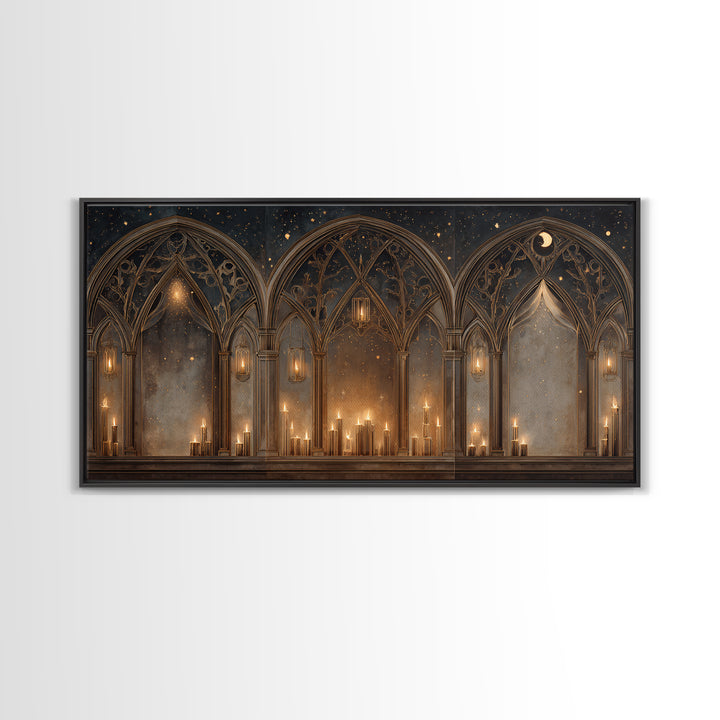 Ornate Cross and Roses Dramatic Still Life Canvas Print, Gothic Art, Gothic, Living Room Decor, Gothic, Moody Wall Art, GOT-2x1-64