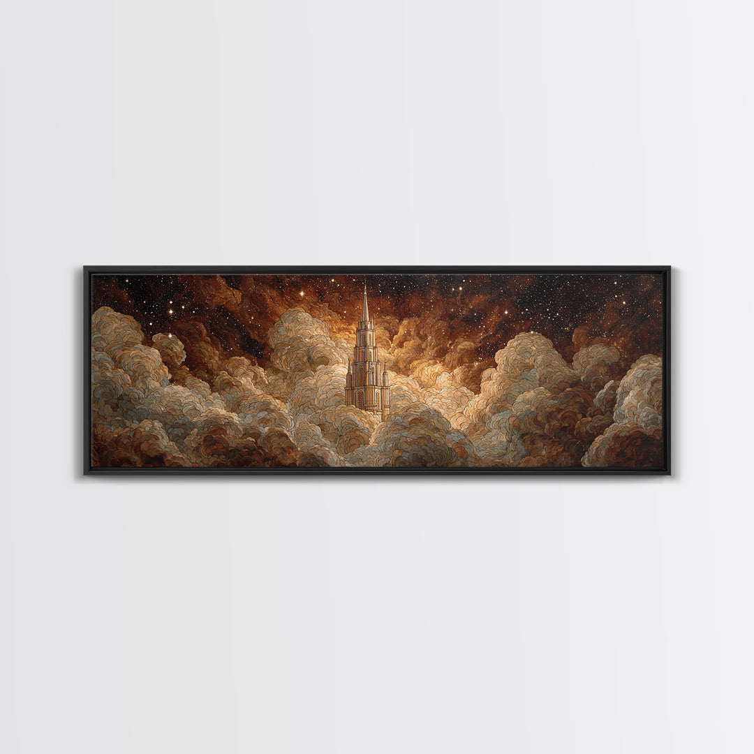 Weeping Angel Statue Canvas Print, Gothic Art, Dark Art, Living Room Decor, Fine Art, Gothic, Textured Painting, GOT-3x1-24