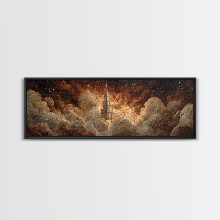 Weeping Angel Statue Canvas Print, Gothic Art, Dark Art, Living Room Decor, Fine Art, Gothic, Textured Painting, GOT-3x1-24