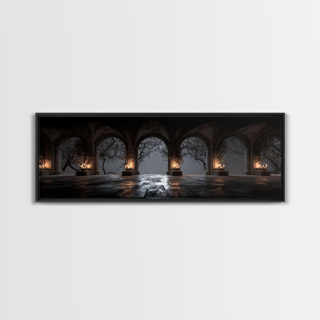 Gothic Archway Filled Canvas Print, Gothic Art, Gallery Decor, Living Room Decor, Fine Art, Gothic, Contemporary Art, GOT-3x1-3