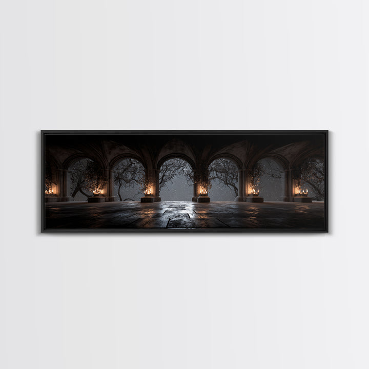 Gothic Archway Filled Canvas Print, Gothic Art, Gallery Decor, Living Room Decor, Fine Art, Gothic, Contemporary Art, GOT-3x1-3
