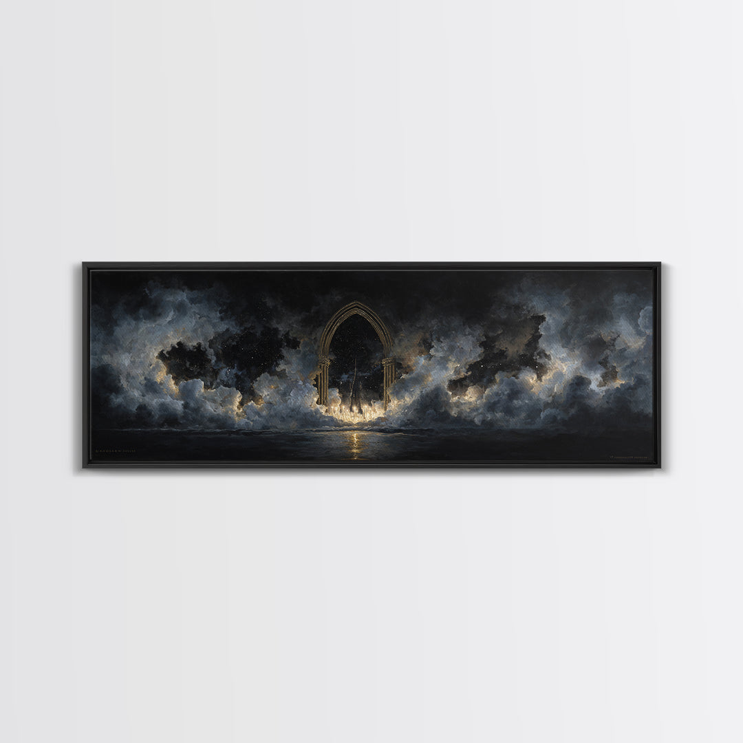 Gothic Archway Filled Canvas Print, Gothic Art, Gothic Decor, Living Room Decor, Gothic, Canvas Painting, Gothic Wallpaper, GOT-3x1-75