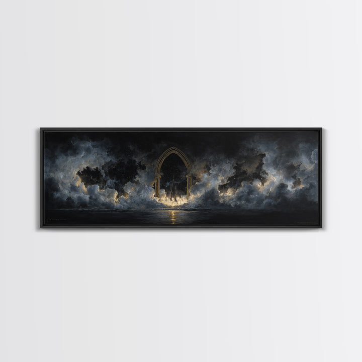 Gothic Archway Filled Canvas Print, Gothic Art, Gothic Decor, Living Room Decor, Gothic, Canvas Painting, Gothic Wallpaper, GOT-3x1-75