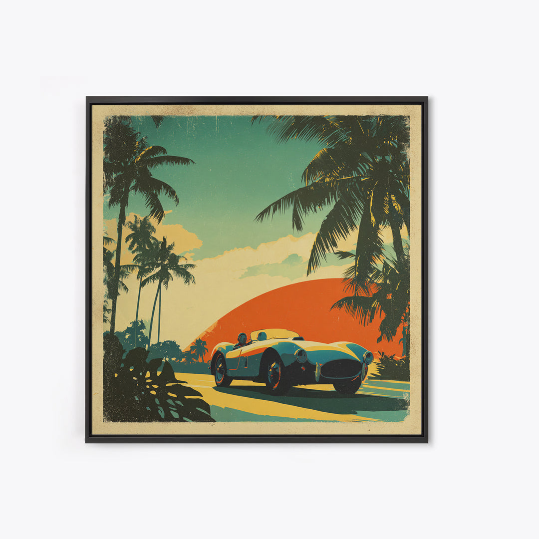 Retro Racing Car Game Poster Without Text Framed Canvas Print, Game Room Art, Printable Wall Art, Game Room Decor, Play, GRA-1x1-12