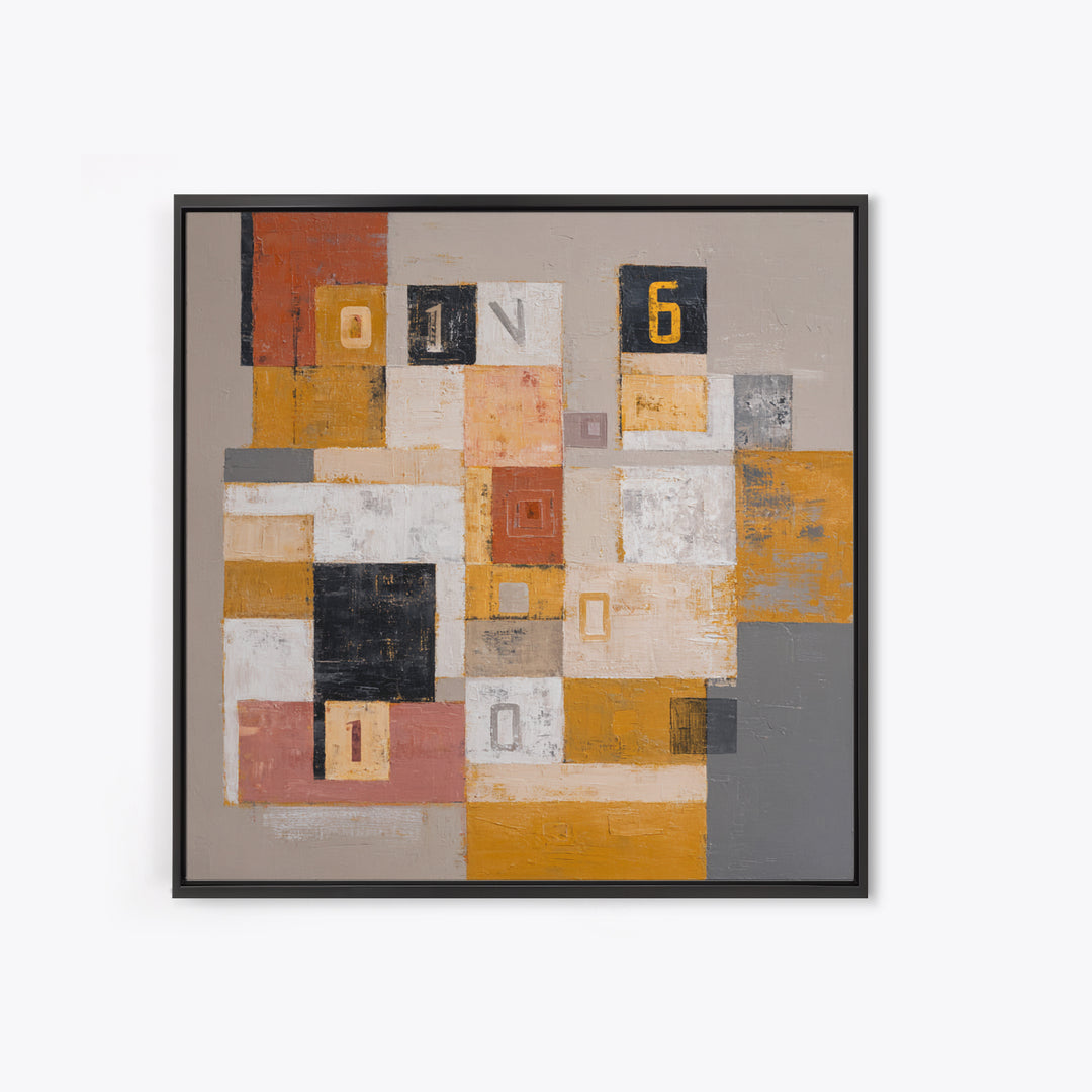 Scoreboard Numbers as Abstract Design Framed Canvas Print, Game Room Art, Unique Home Decor, Game Room Decor, Fine Art, Play, GRA-1x1-24