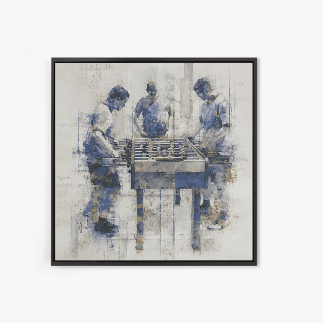 Foosball Player Figures Framed Canvas Print, Game Room Art, Statement Artwork, Game Room Decor, Fine Art, Play, GRA-1x1-33