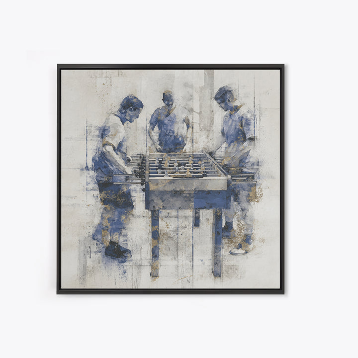 Foosball Player Figures Framed Canvas Print, Game Room Art, Statement Artwork, Game Room Decor, Fine Art, Play, GRA-1x1-33