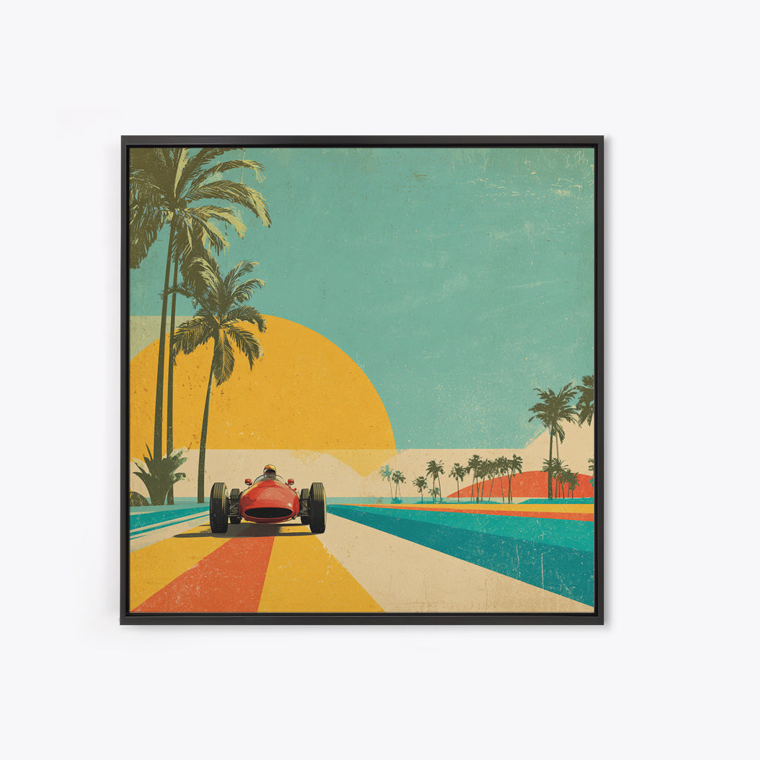 Retro Racing Car Game Poster Without Text Canvas Print, Game Room Art, New Home Gift, Game Room Decor, Fine Art, Play, GRA-1x1-36