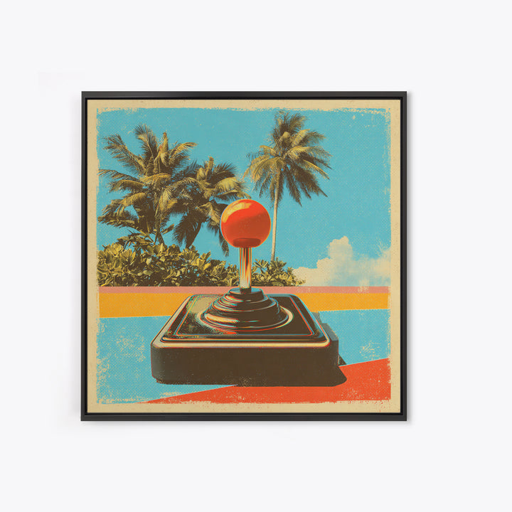 Retro Arcade Joystick Canvas Print, Game Room Art, Modern Decor, Game Room Decor, Fine Art, Play, Home Decor, Wall Decor, GRA-1x1-49