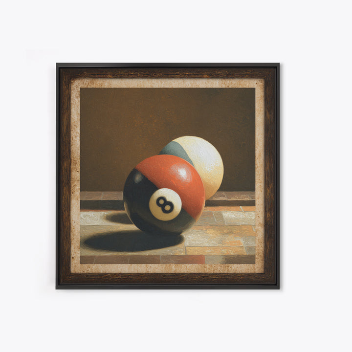 Billiards Eight Ball Canvas Print, Game Room Art, Boho Decor, Game Room Decor, Fine Art, Play, Classroom Decor, Original Art, GRA-1x1-98