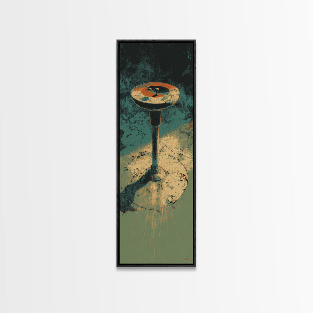 Pool Cue and Chalk on Green Felt Framed Canvas Print, Game Room Art, Kids Room Wall Art, Game Room Decor, Fine Art, Play, GRA-1x3-70