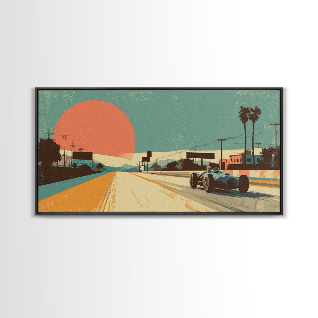 Retro Racing Car Game Poster Without Text Canvas Print, Game Room Art, Contemporary Art, Game Room Decor, Fine Art, Play, GRA-2x1-32
