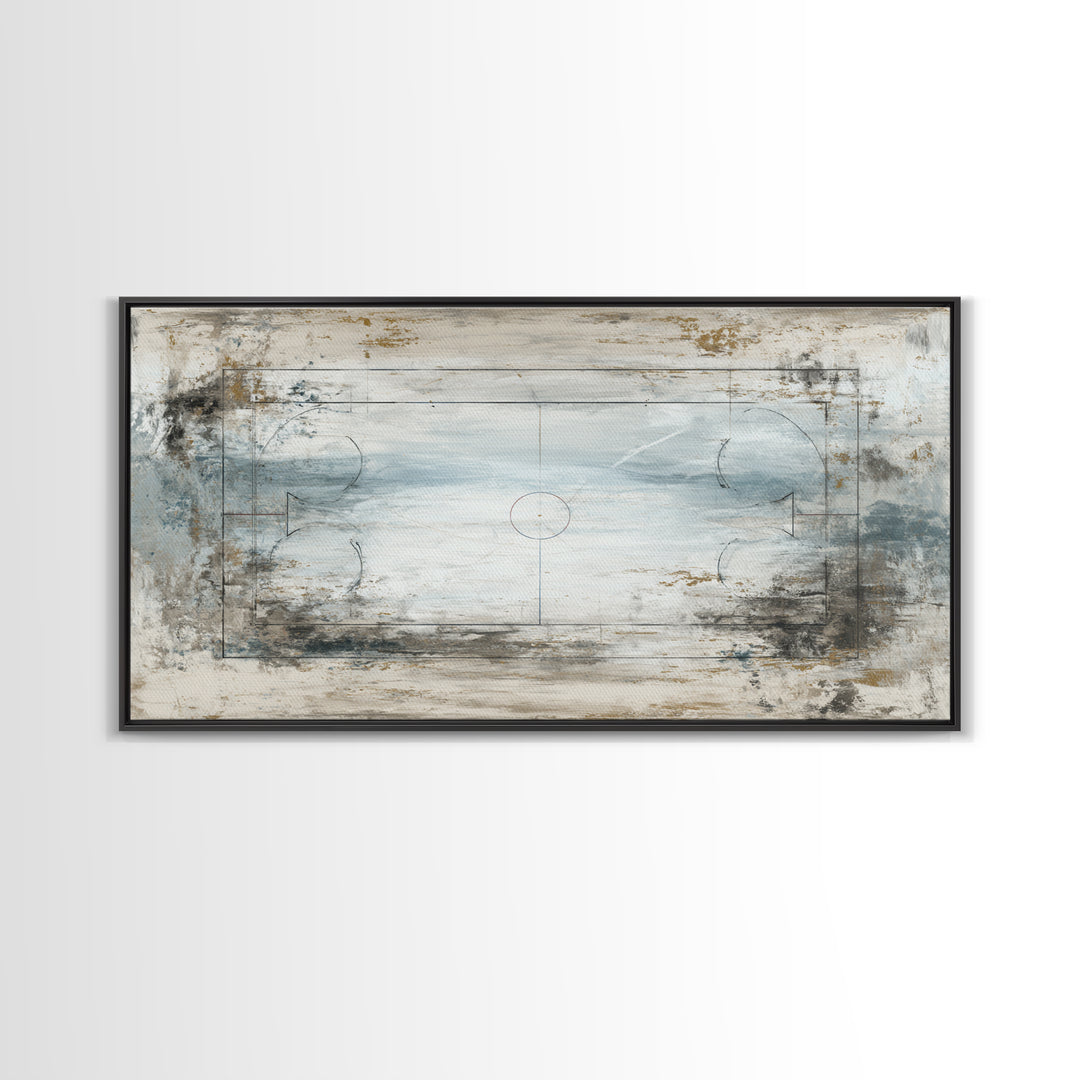 Air Hockey Puck Canvas Print, Game Room Art, Room Decor, Game Room Decor, Oil Painting, Play, Black Art, New Home Gift, GRA-2x1-62