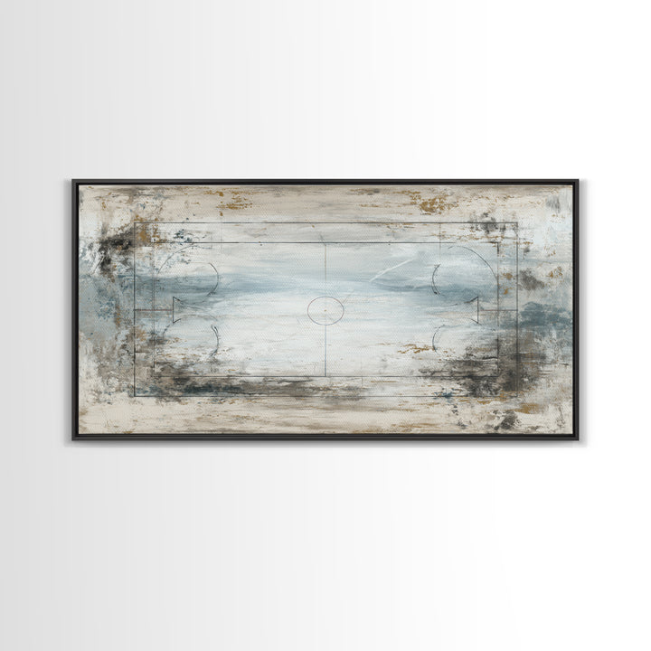 Air Hockey Puck Canvas Print, Game Room Art, Room Decor, Game Room Decor, Oil Painting, Play, Black Art, New Home Gift, GRA-2x1-62