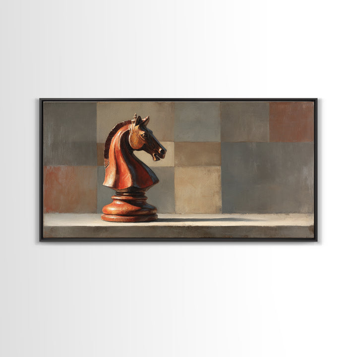 Chess Knight Piece Canvas Print, Game Room Art, Canvas Art, Game Room Decor, Fine Art, Play, Living Room Art, Playroom Art, GRA-2x1-73