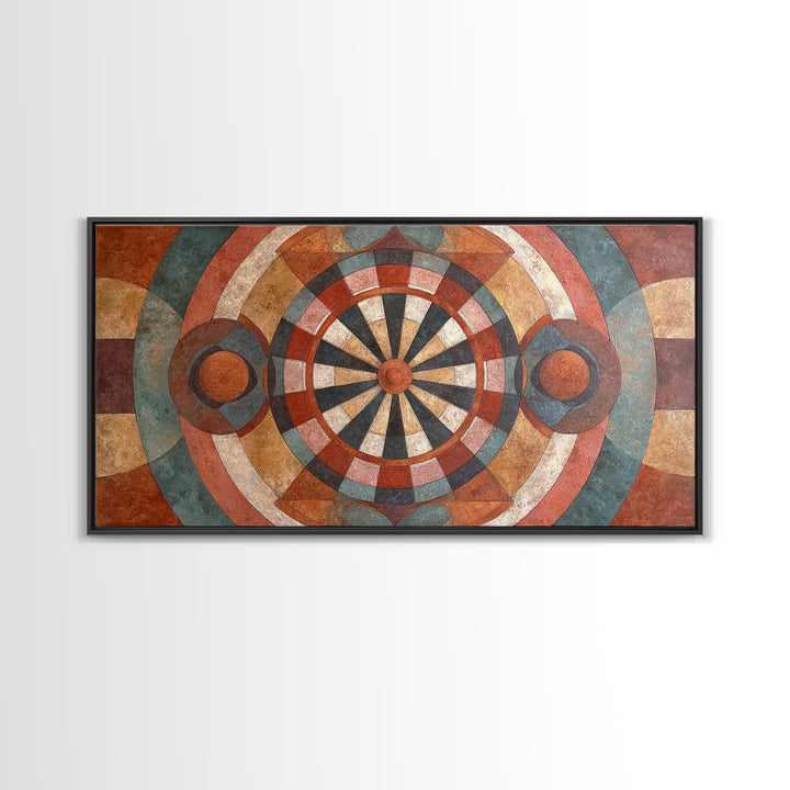 Dartboard Bullseye with Dynamic Motion Canvas Print, Game Room Art, African American Art, Game Room Decor, Fine Art, Play, GRA-2x1-76