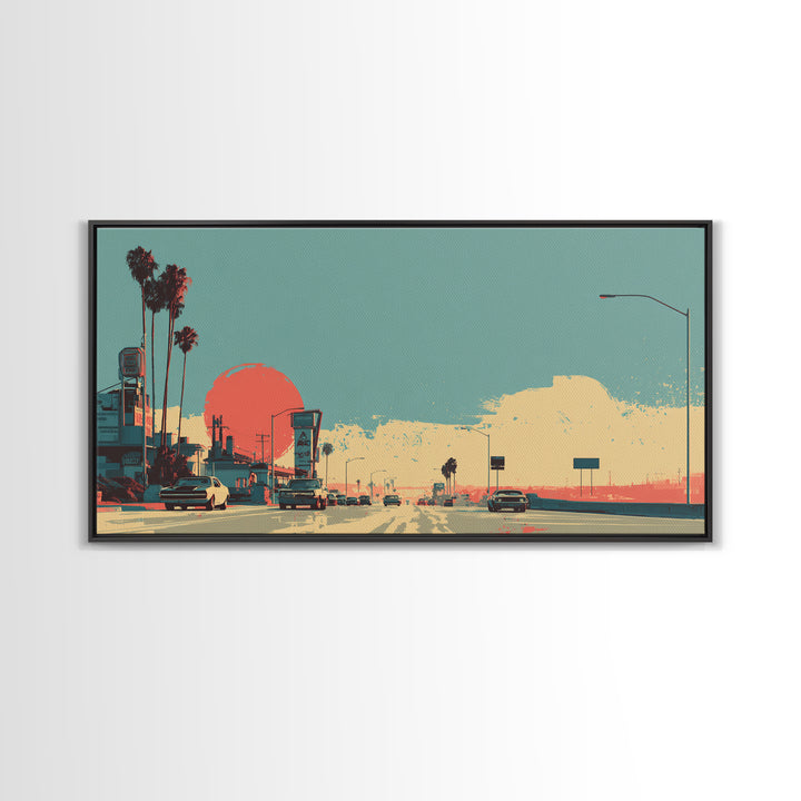 Retro Racing Car Game Poster Without Text Framed Canvas Print, Game Room Art, Black Woman Art, Game Room Decor, Fine Art, Play, GRA-2x1-80