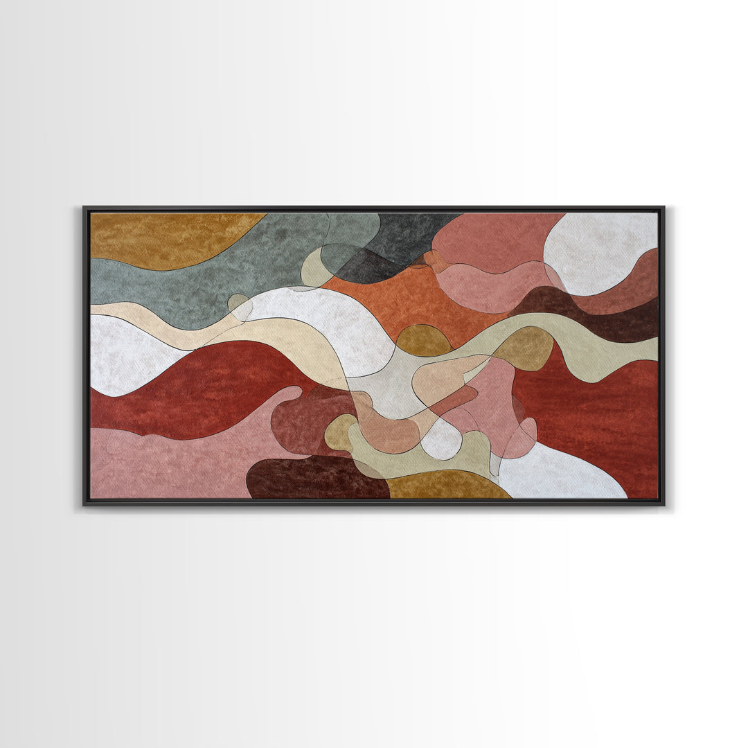 Controller Cable Forming a Playful Line Drawing Framed Canvas Print, Game Room Art, Canvas Art, Game Room Decor, Abstract Art, GRA-2x1-91