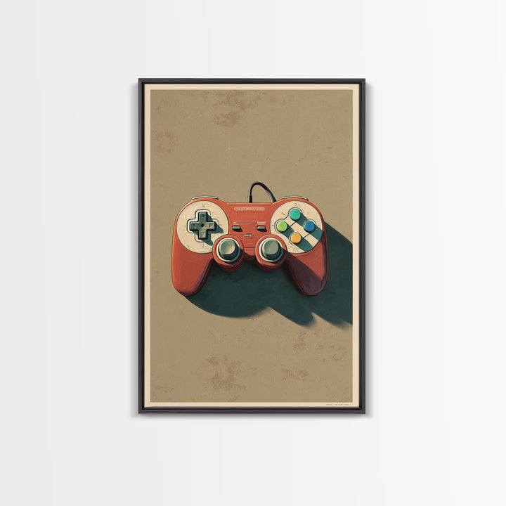Old School Game Controller Canvas Print, Game Room Art, Canvas Wall Art, Game Room Decor, Abstract Art, Play, GRA-2x3-86