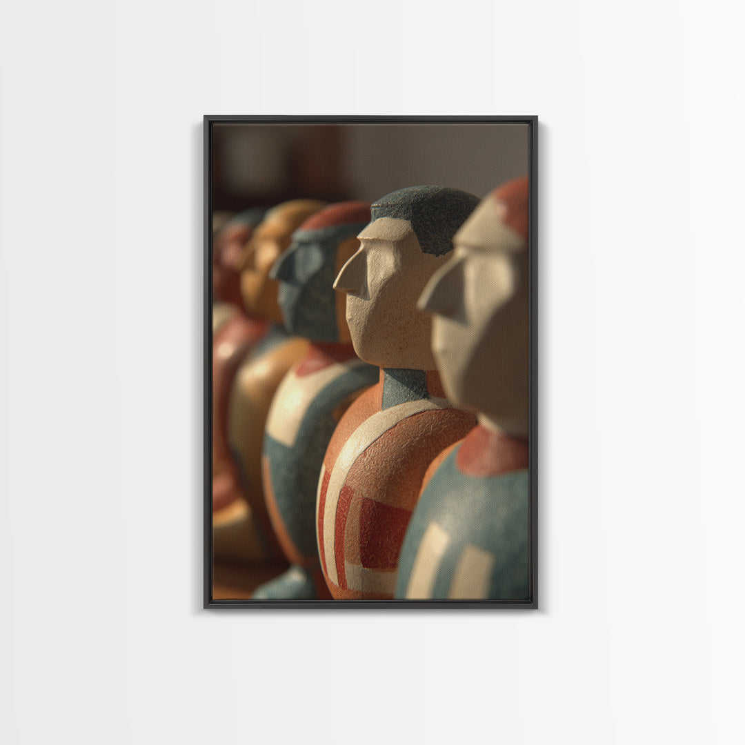 Foosball Player Figures Framed Canvas Print, Game Room Art, African American Art, Game Room Decor, Play, Kids Room Wall Art, GRA-2x3-89