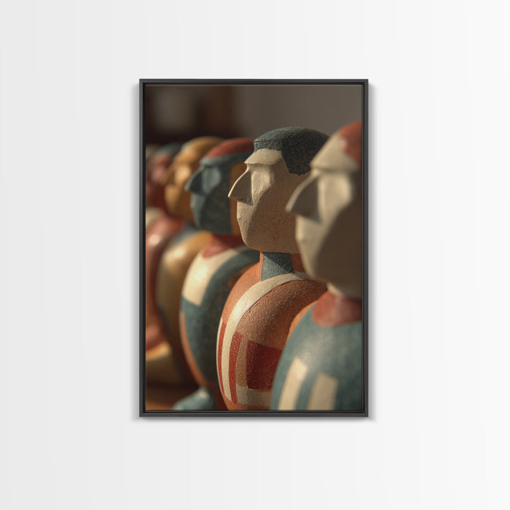 Foosball Player Figures Framed Canvas Print, Game Room Art, African American Art, Game Room Decor, Play, Kids Room Wall Art, GRA-2x3-89