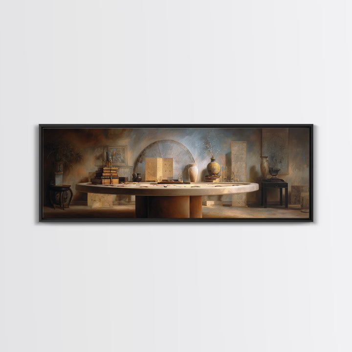 Blackjack Table Still Life Without Words Framed Canvas Print, Game Room Art, Man Cave Decor, Game Room Decor, Fine Art, Play, GRA-3x1-12