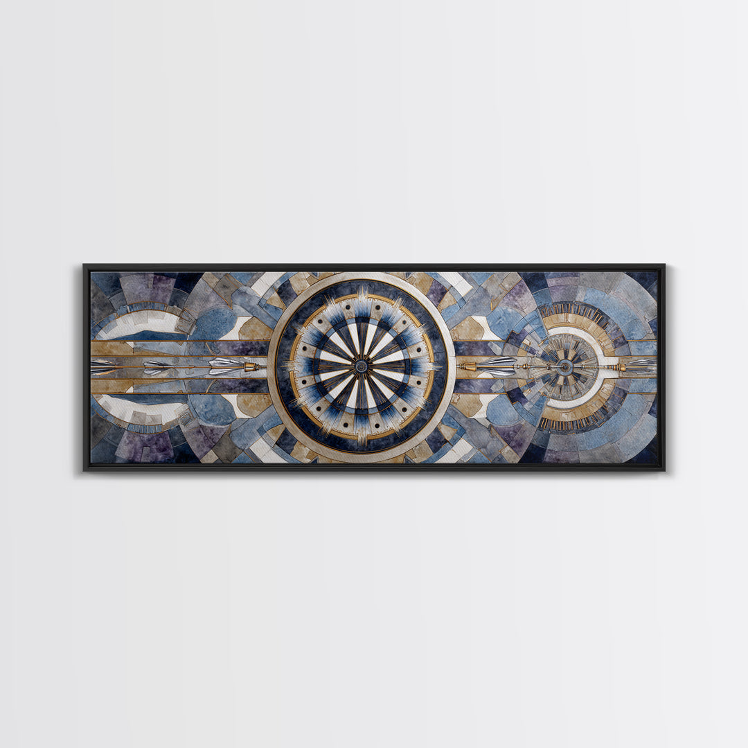 Dartboard Bullseye with Dynamic Motion Canvas Print, Game Room Art, Original Artwork, Game Room Decor, Fine Art, Play, GRA-3x1-24