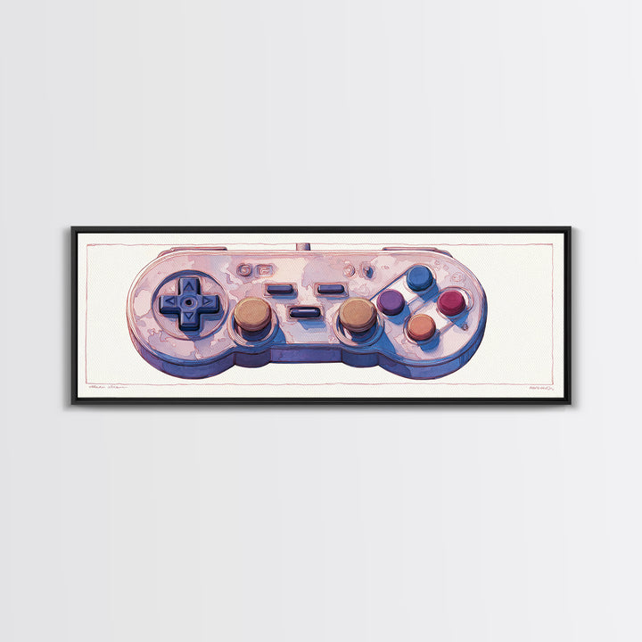 Old School Game Controller Canvas Print, Game Room Art, African American Art, Game Room Decor, Play, Kids Room Wall Art, GRA-3x1-46