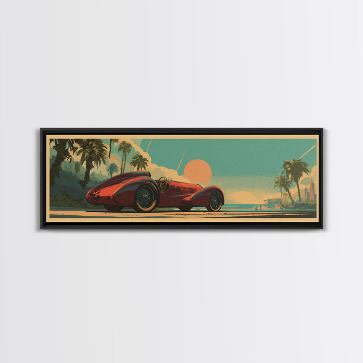 Retro Racing Car Game Poster Without Text Framed Canvas Print, Game Room Art, Room Decor, Game Room Decor, Fine Art, Play, GRA-3x1-52