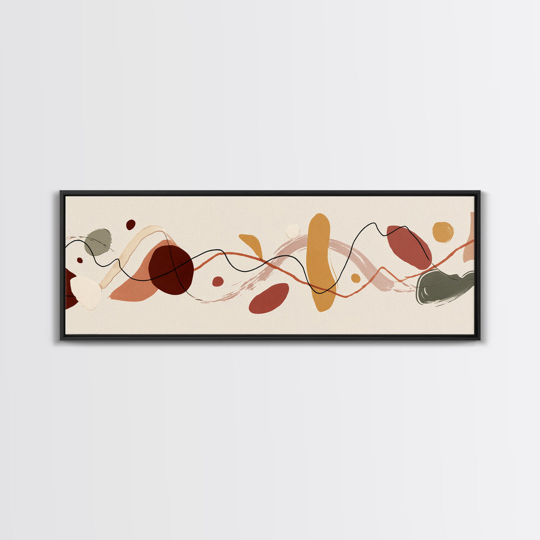 Controller Cable Forming a Playful Line Drawing Framed Canvas Print, Game Room Art, Room Decor, Game Room Decor, Abstract Art, GRA-3x1-63
