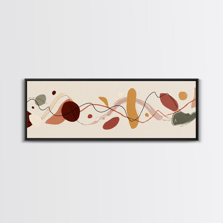 Controller Cable Forming a Playful Line Drawing Framed Canvas Print, Game Room Art, Room Decor, Game Room Decor, Abstract Art, GRA-3x1-63