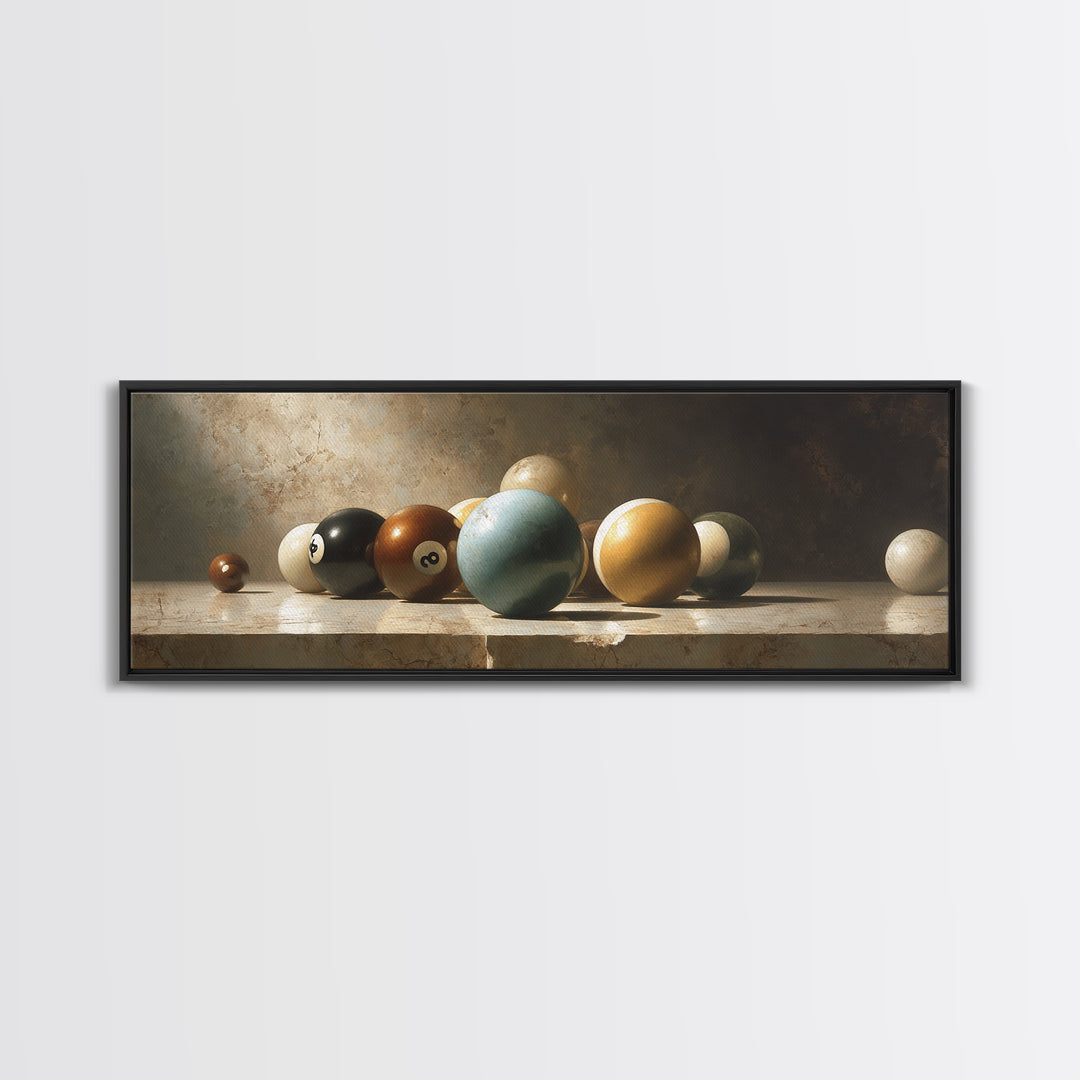 Billiards Eight Ball Canvas Print, Game Room Art, Gamer Gifts, Game Room Decor, Play, Original Artwork, Kids Room Wall Art, GRA-3x1-66