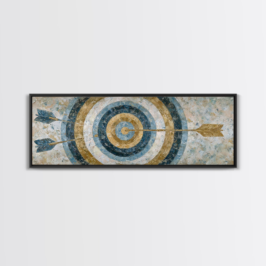Dartboard Bullseye with Dynamic Motion Framed Canvas Print, Game Room Art, Wall Art, Game Room Decor, Fine Art, Play, GRA-3x1-72