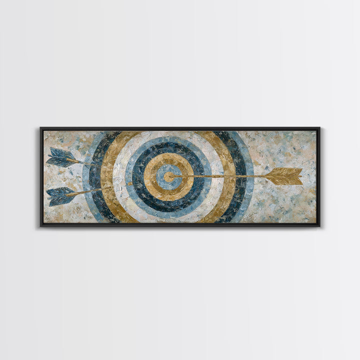 Dartboard Bullseye with Dynamic Motion Framed Canvas Print, Game Room Art, Wall Art, Game Room Decor, Fine Art, Play, GRA-3x1-72