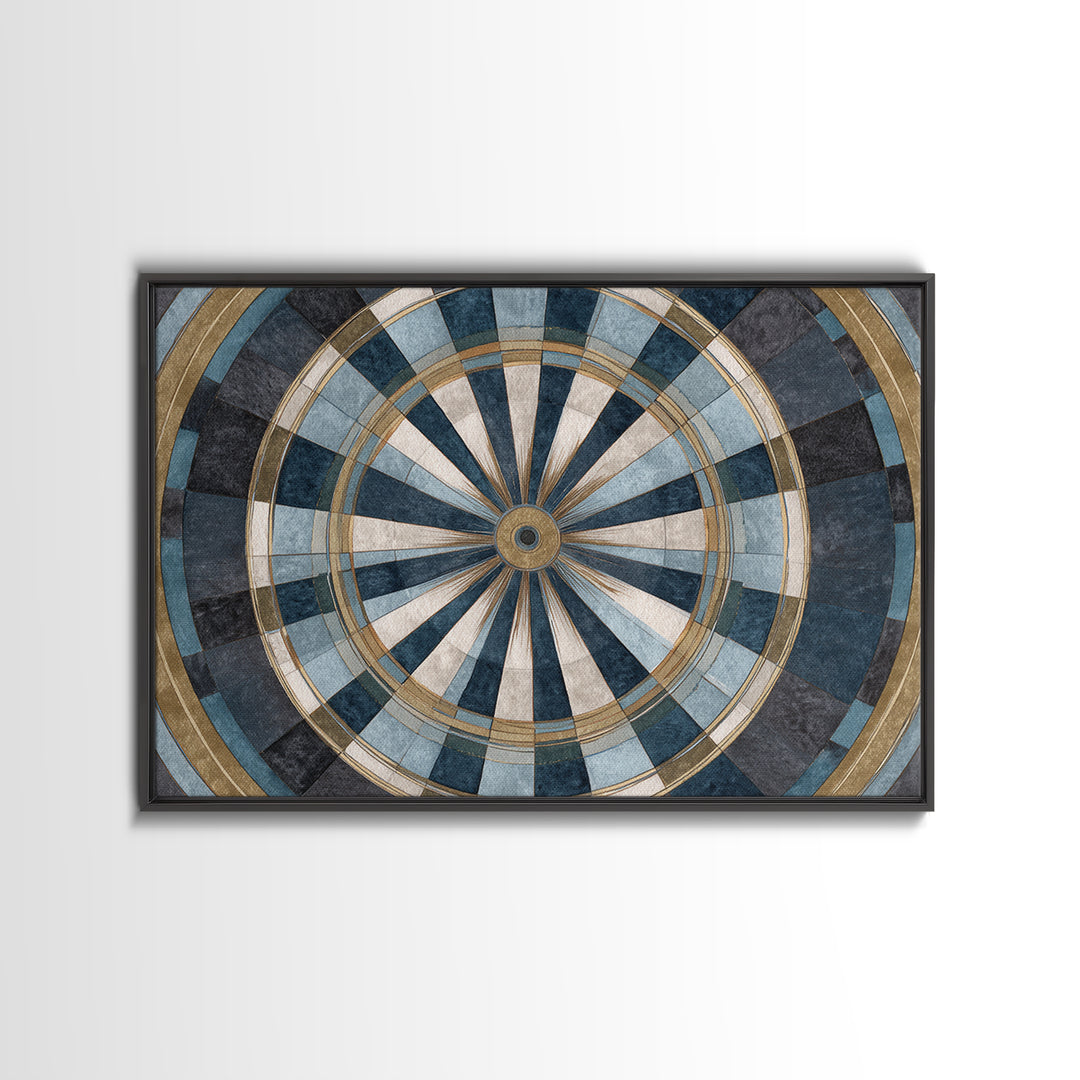 Dartboard Bullseye with Dynamic Motion Canvas Print, Game Room Art, Bedroom Wall Art, Game Room Decor, Fine Art, Play, GRA-3x2-12