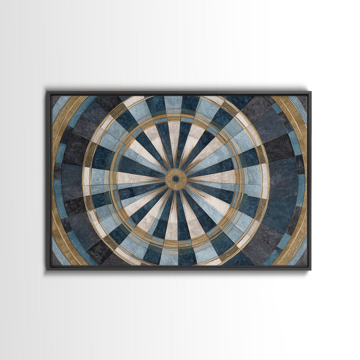 Dartboard Bullseye with Dynamic Motion Canvas Print, Game Room Art, Bedroom Wall Art, Game Room Decor, Fine Art, Play, GRA-3x2-12